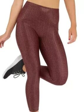 SPANX Textured Wine High-Waist Leggings NWT